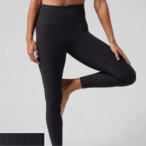 Athleta Elation Black Ribbed High-Waist Leggings